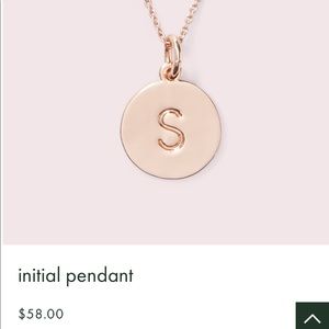 Kate Spade rose gold initial pendant